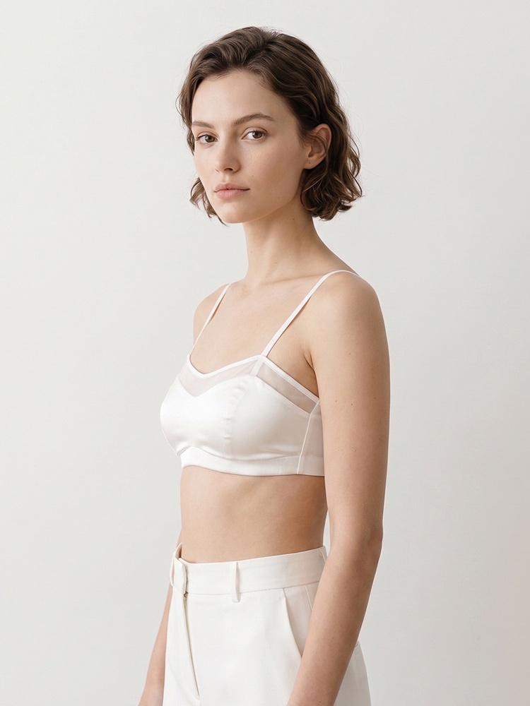 Birdtree, 19MM 93% Real Silk 7 - Sheer Mesh Bra review and price